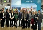 <p>Participants of the Lithuanian stand in Helsinki with the Ambassador of the Republic of Lithuania and his team</p>
